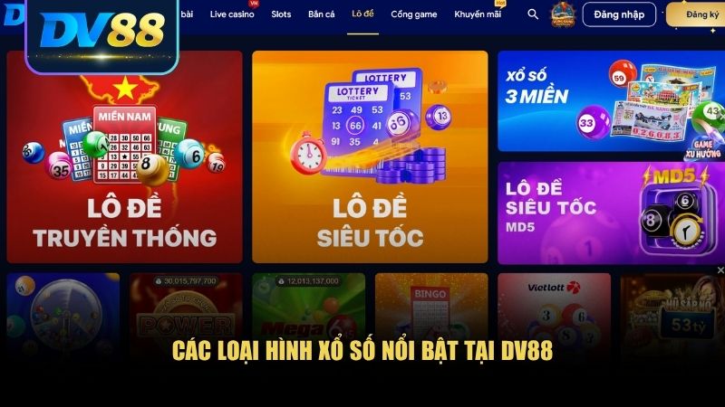 Xổ Số DV88 – Trải Nghiệm Xổ Số Hiện Đại, Minh Bạch Và Hấp Dẫn 1 Xổ số DV88 mang đến cho người chơi kho tàng các sản phẩm phong phú